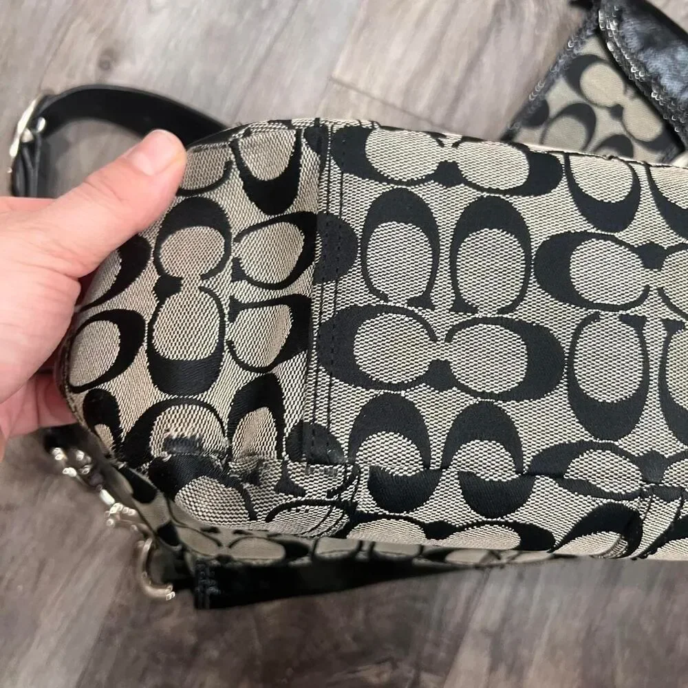 Y2K Coach Bleeker Double Pocket Patent Leather Signature Shoulder Bag Set - Picture 5 of 8